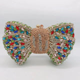 Elegant Rhinestone Bowtie Evening Bag Fashionable Luxurious Banquet Crystal Clutch Personalized Handbag Unique Diamond Party Bag