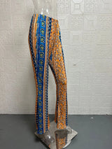 Printed Micro-Flare Slim Fit Leggings