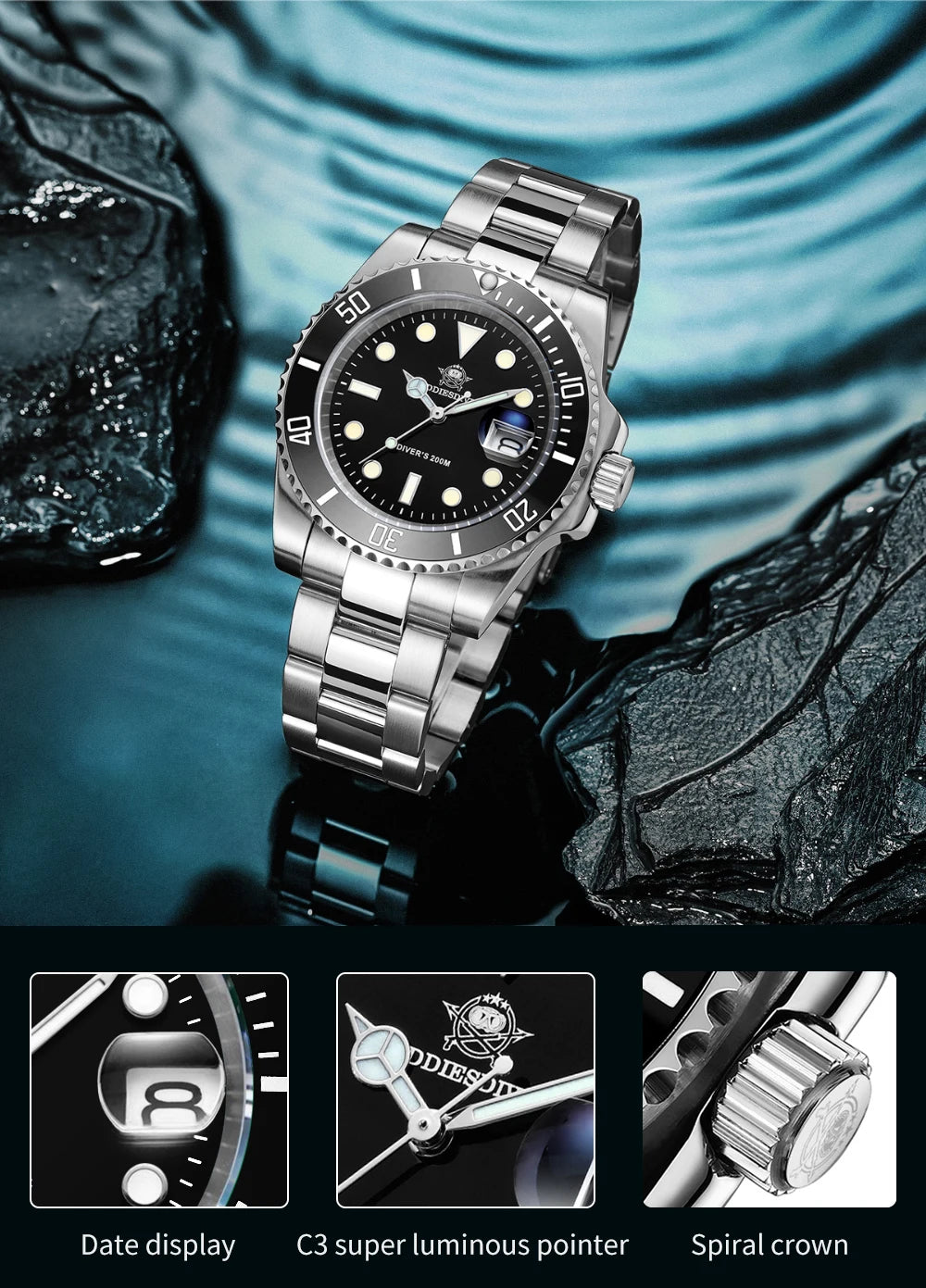 ADDIESDIVE H3 Ceramic Bezel Diver Watch | 200M | BGW9 Luminous