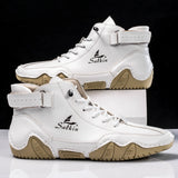 Men's Handmade Split Leather Ankle Boots Sneaker
