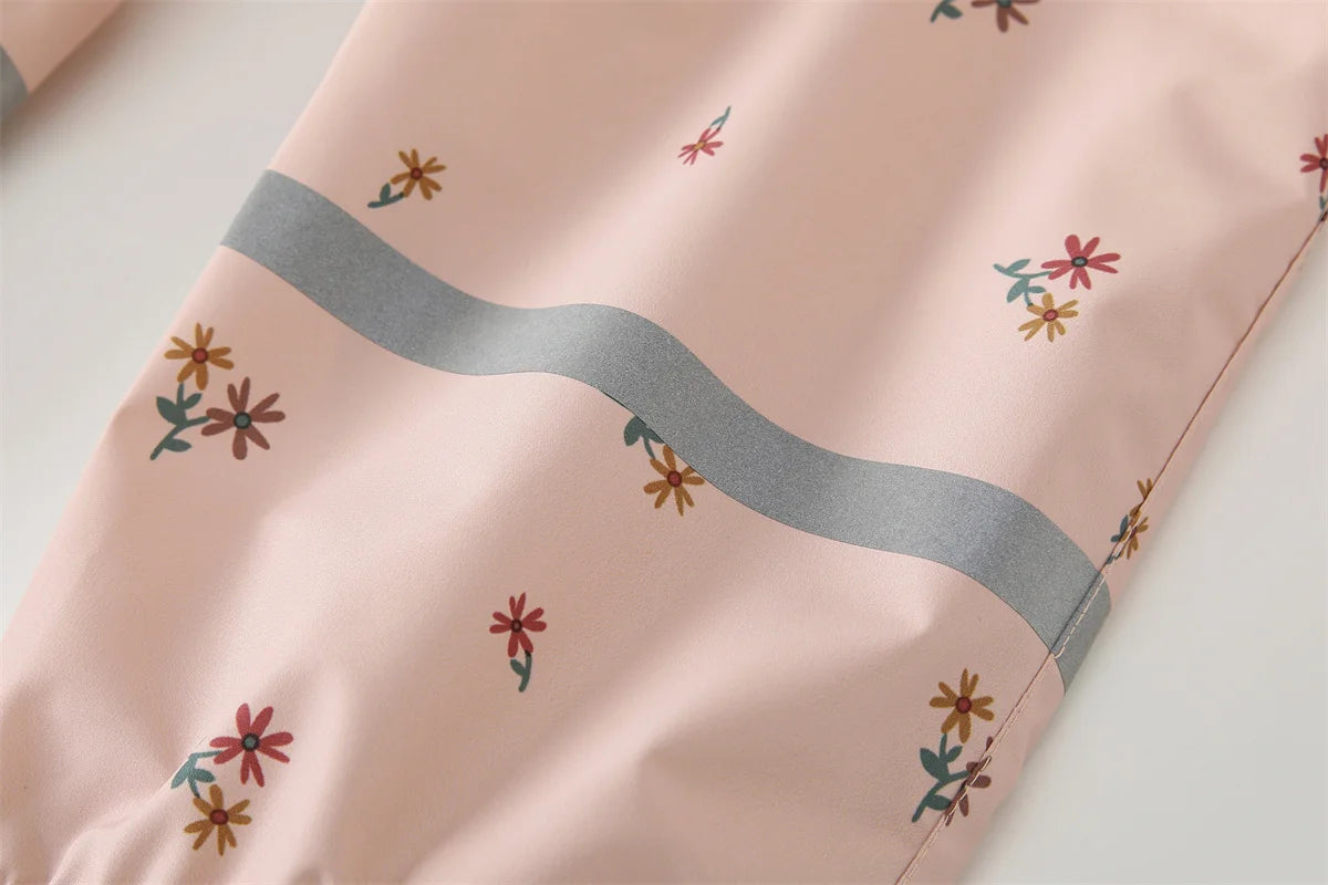 HONEYKING Children's Clothing Sets Raincoat Suit Baby Waterproof Overalls Pants Girls Jumpsuit For Kids Jacket And Trousers Set