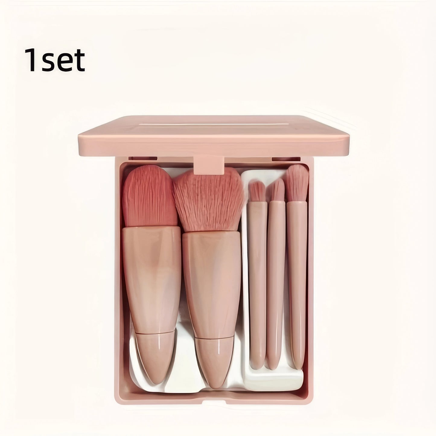 5-Piece Pink Makeup Brush Set | Soft Synthetic Bristles