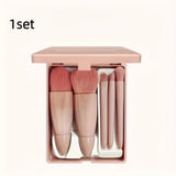 5-Piece Pink Makeup Brush Set | Soft Synthetic Bristles