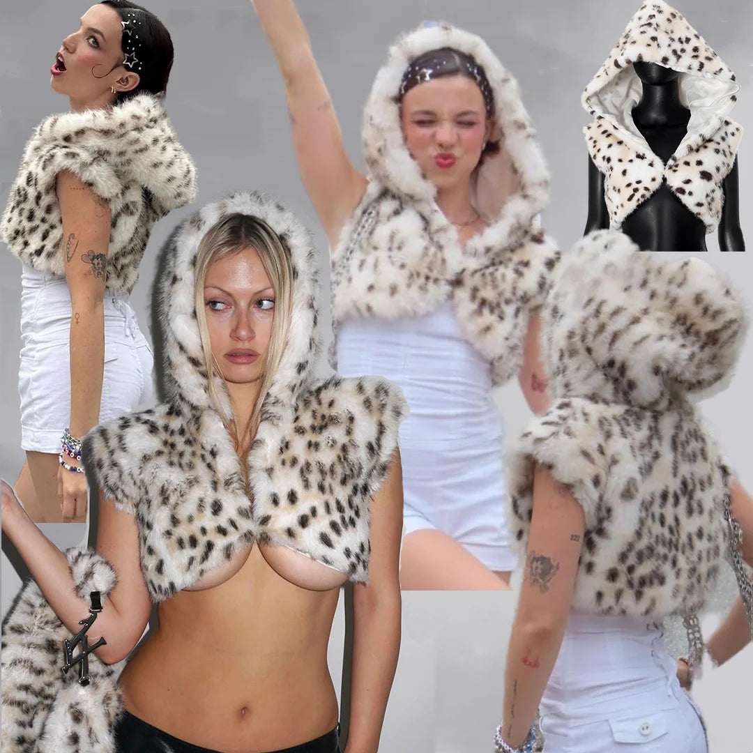Faux Fur Hooded Scarf & Balaclava Hat