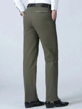 Men's Cotton Straight-Leg Casual Trousers