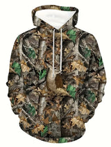 3D Leaf Camo Oversized Pullover Hoodie