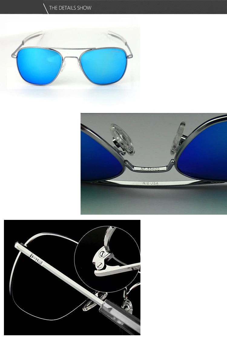 Men's Pilot Sunglasses – Mirror Lens UV400 Alloy Frame