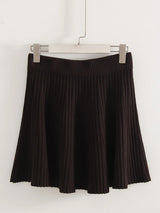 Elegant Knit Pleated Mini Skirt for Women