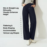 Women's High-Waist Fleece-Lined Wide-Leg Jeans