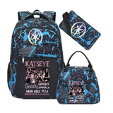 Hot Katseye Funny Print Backpacks WIth Lunch Bags Multi-pocket Camouflage Teens Travel Laptop Backpack Women School Bag Mochila