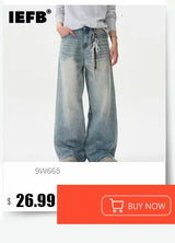 Retro Washed Wide-Leg Denim Trousers