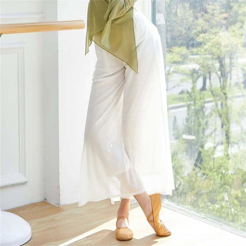 Women's Wide-Leg Nylon Dance Pants