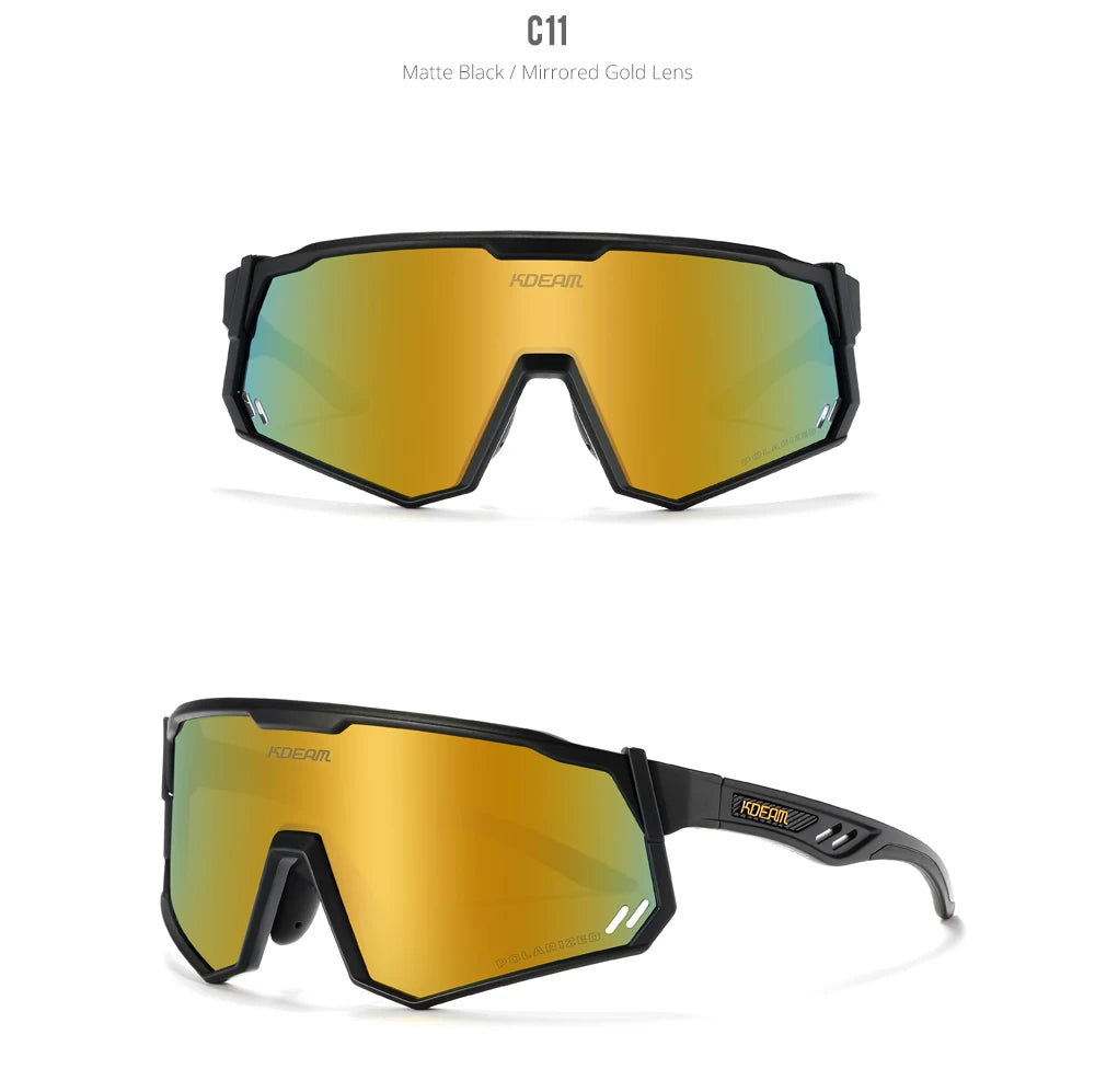 KDEAM High-End Sports Sunglasses Polarized Men's Cycling Glasses Dismountable TR90 Frame And Nose Pads Easy To Exchange