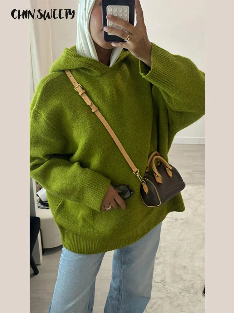 Women's Relaxed Hooded Pullover Sweater