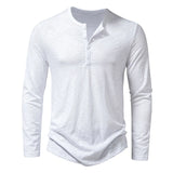 Men's Cotton Henley Long Sleeve Shirt
