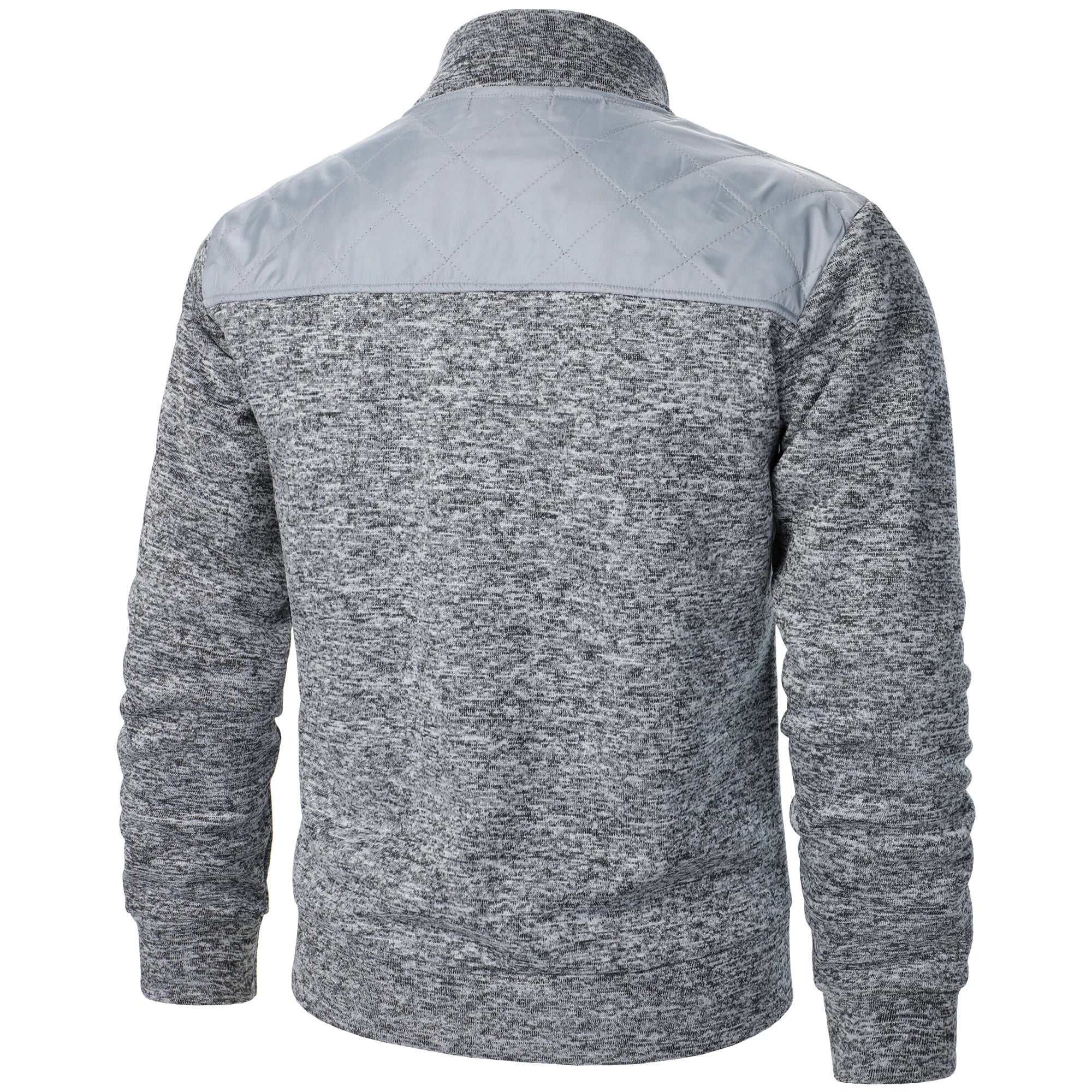 Men's Autumn/Winter Zip-Up Knit Jacket – Striped Check Stand Collar Sweater Coat