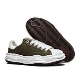 Unisex Thick Sole Board Sneakers — Breathable Lace-Up Casual Walking Shoes
