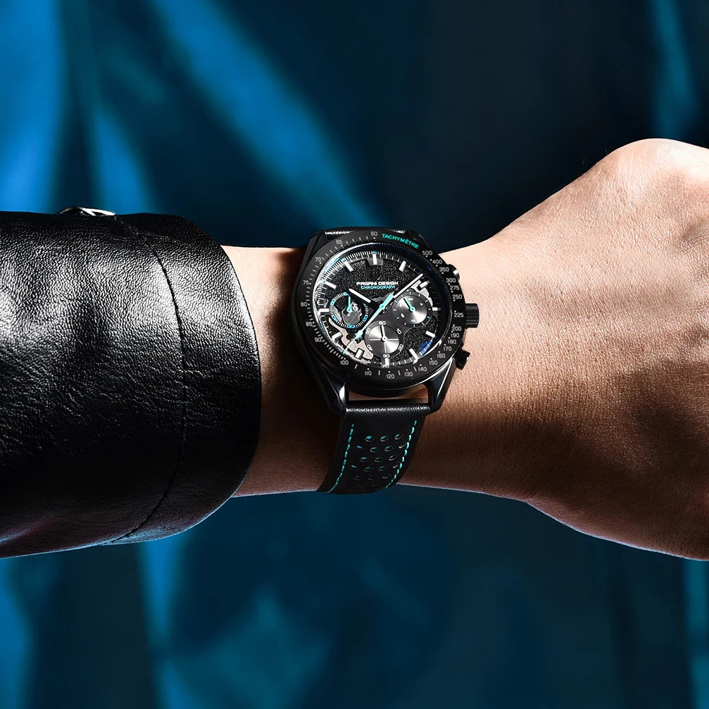 PAGANI DESIGN Moon Watch for Man Fashion Quartz Watch Waterproof Skeleton Sport Chronograph AR Sapphire Glass 1779 Reloj hombre