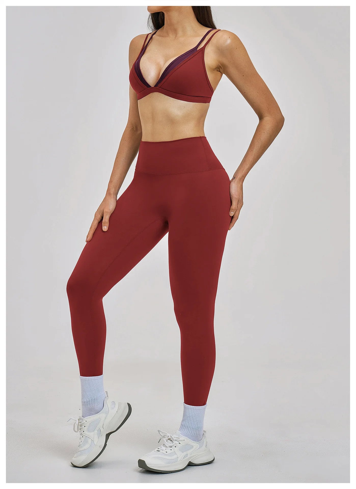 Yoga Sets 2PCS Women's Tracksuit Fitness Outfits Sportswear Workout Set Sports Bra High Waist Leggings Gym Clothing Sports Suits