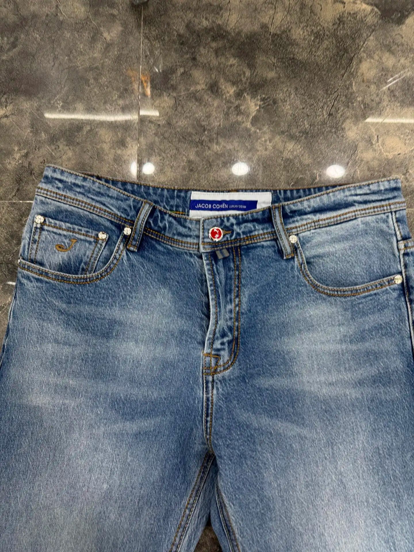 Men's Slim Straight Embroidered Jeans – Spring/Summer