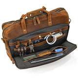 Men Briefcase Genuine Leather Laptop Bag 14 15.6" PC Doctor Lawyer Computer Bag Cowhide Male Briefcase Leather Men Business Bag