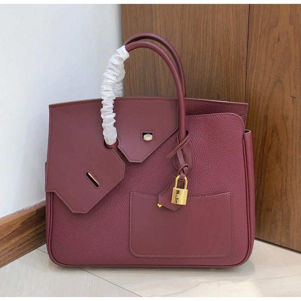 High Texture Handbag New Fashion Temperament Lychee Pattern Irregular Splicing Single Shoulder Messenger Women's Bag Commuting
