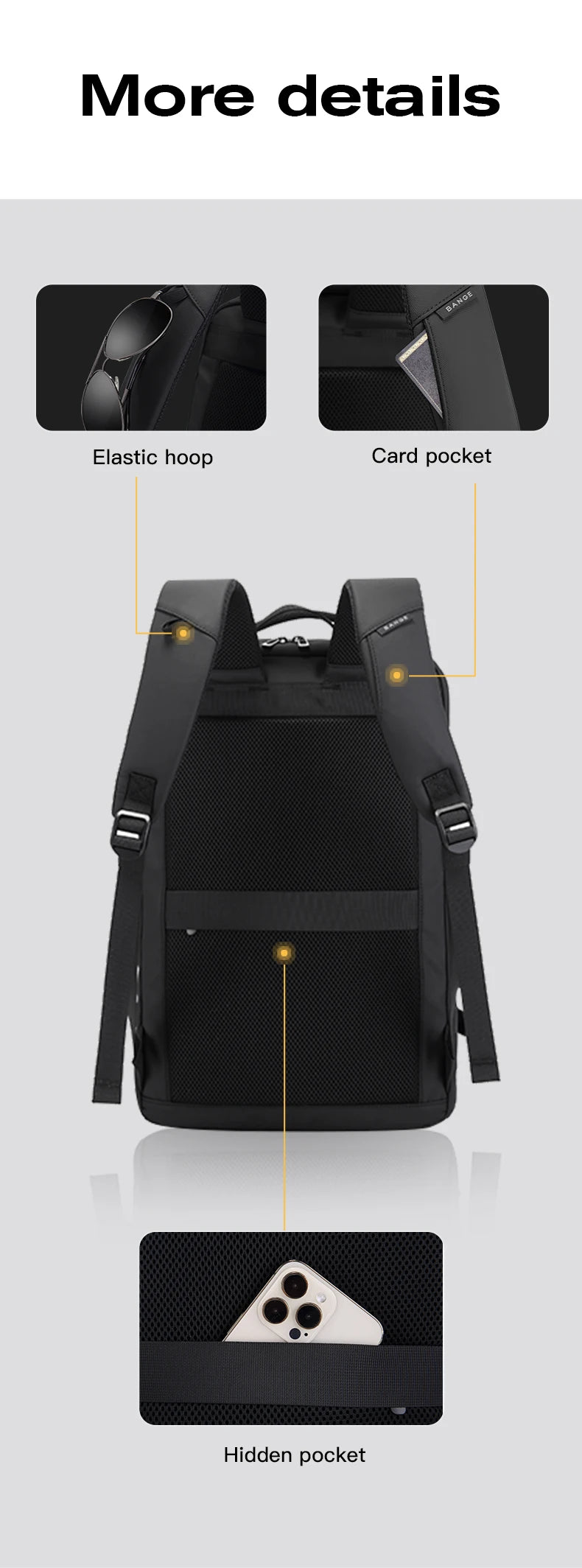 BANGE Multi New Men Backpack Sports Travel Business Large Capacity Dry and Wet Separation Outdoor Hiking with Shoe Compartments