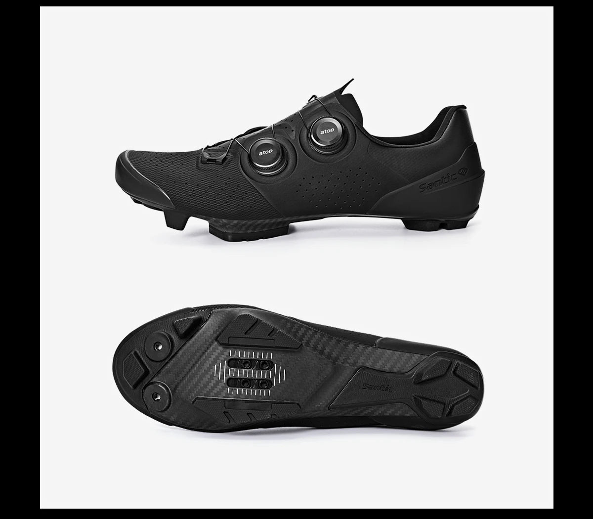 Santic Cycling Shoes Men's Mountain Carbon Fiber Lock Shoes Bicycle Riding Equipment Grade 14 Lightweight TMS24050