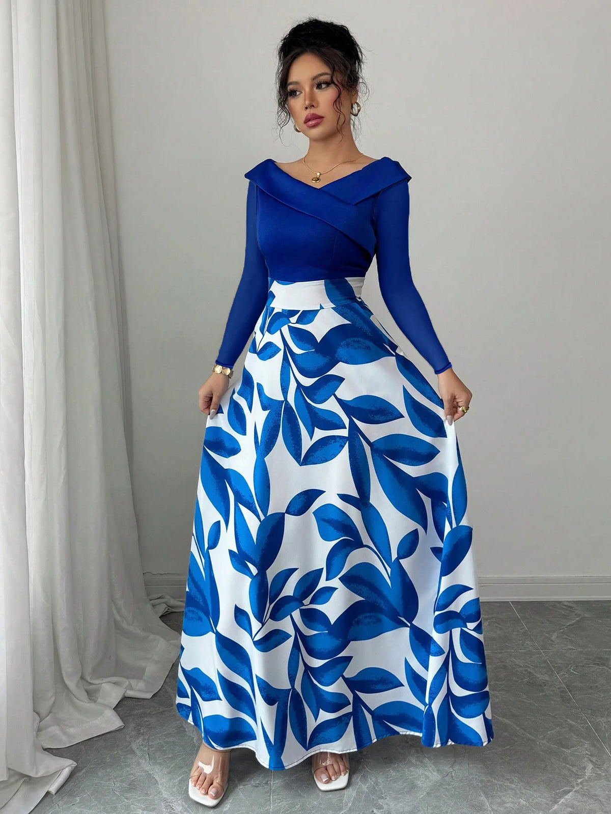 Floral Asymmetric Maxi Dress