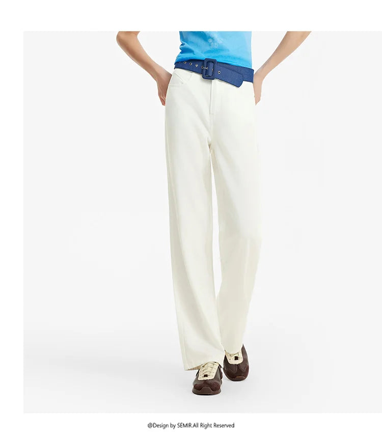 Women's Soft Denim Mid-Rise Wide-Leg Jeans
