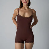 Lace Patchwork Fitness Bodysuit