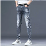 Men's Printed Stretch Slim Fit Denim Jeans