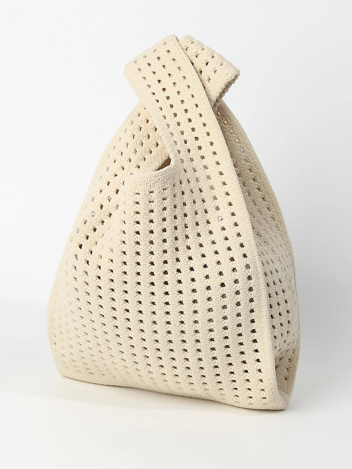 Handmade Knit Handbag Women Mini Shoulder Bag Female Casual Color Wide Stripe Plaid Tote Bag Student Cell Phone Package
