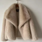 Gradient Faux Fox Fur Overcoat