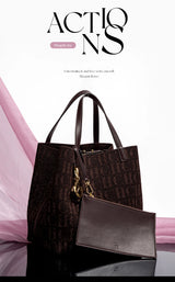 CH Women's Handbag Large Capacity Women's Simple Daily Commute Versatile Solid Color Letter Printed Design Shoulder Bag