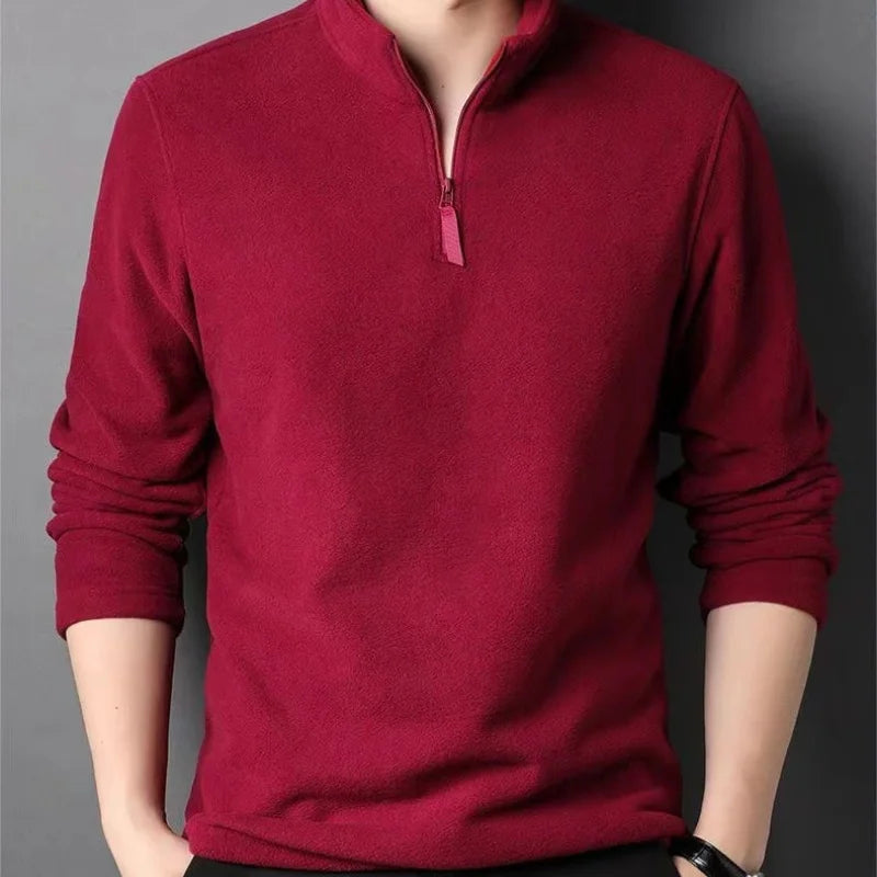 Men’s Fleece Half-Zip Stand-Collar Sweatshirt