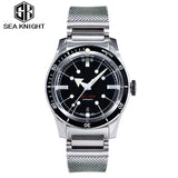 SEA KNIGHT Men NH35A Automatic Watch 200M Waterproof C3 Luminous 316L Steel Mesh Belt Sapphire Crystal Mechanical Diving Watch