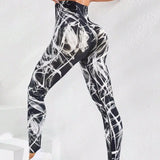 Women's 3D Tie-Dye Seamless Push-Up Leggings