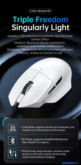 ATTACK SHARK V6  Wireless Gaming Superlight Mouse with RGB Magnetic Charging Dock,PAW3311 Sensor,Macro Gaming Mouse