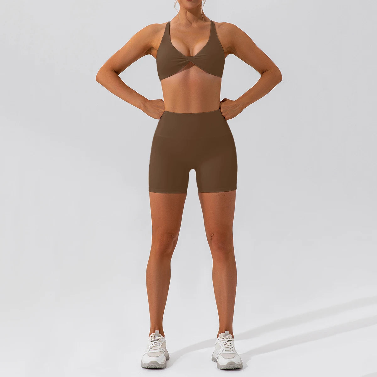 2-Piece Women's High-Waist Yoga Set – Seamless Long Sleeve Workout Suit