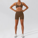 2-Piece Women's High-Waist Yoga Set – Seamless Long Sleeve Workout Suit