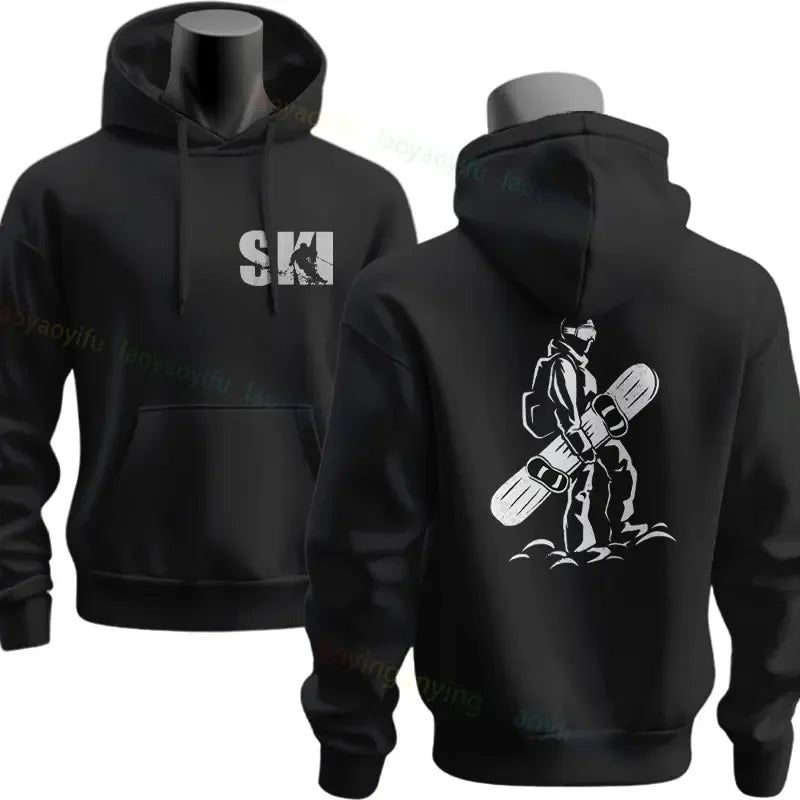Men's Ski & Snowboard Graphic Hoodie for Fall and Winter