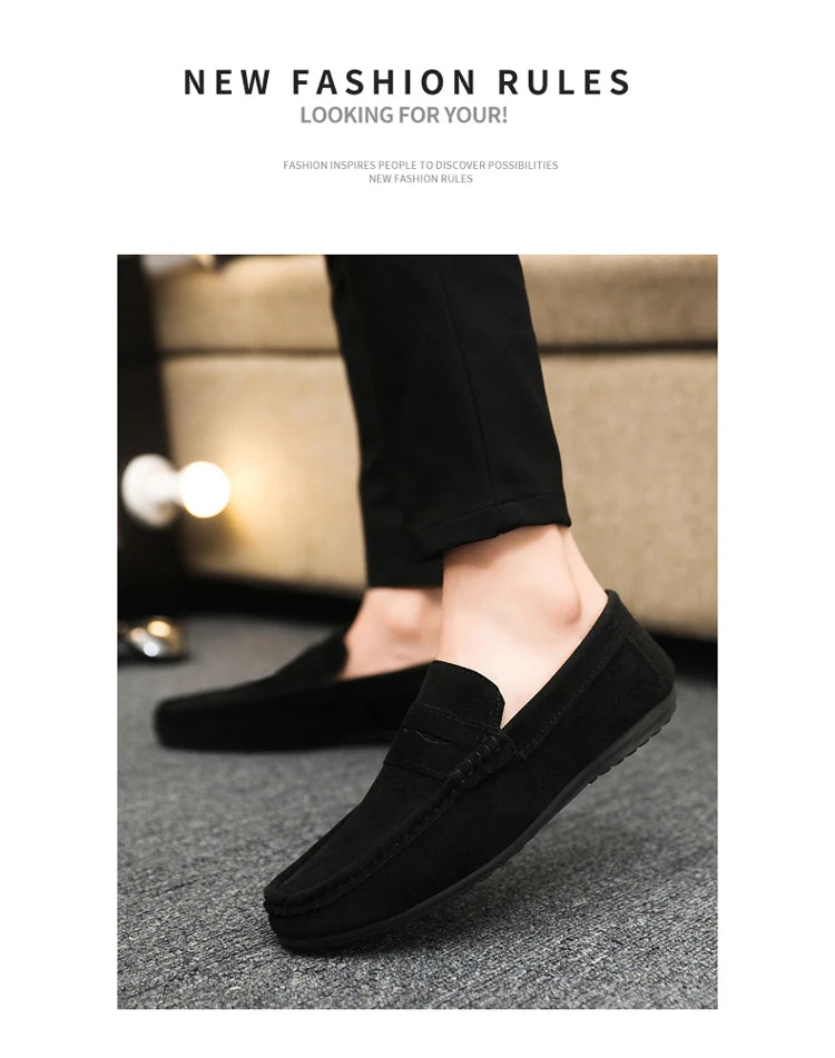 2026 Casual Men's Shoes Versatile Comfortable Work Shoes Driving Loafers Black, Grey, Khaki Three-Colour