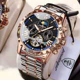 POEDAGAR Luxury Men Watch Luminous Waterproof Hollow Tourbillon Male Clock Week Date Business Automatic Mechanical Men's Watches