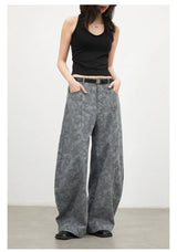 CHIC VEN New Women Jeans Loose Casual High Waist Wide Leg Denim Pants Paisley Female Trousers Spring Autumn 2026