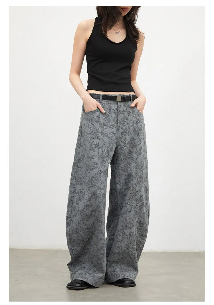 CHIC VEN New Women Jeans Loose Casual High Waist Wide Leg Denim Pants Paisley Female Trousers Spring Autumn 2026