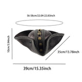 Pirate Hat for Women Men Creative PU Leather Tricorn Costume Hat for Halloween Cosplay Party Supply Costume Props