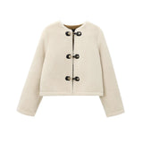 Elegant Faux Fur Toggle Coat