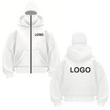 Customized Double-hooded Zipper Hoodies Men Personality Printed Long Sleeve Zip Up Sweatshirts Women Ninja Mask Pullovers Jacket