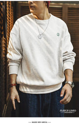 Maden Men's Gray Fleece Crewneck Sweatshirt